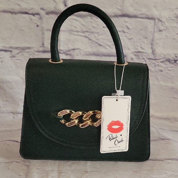 Blush Crush Handbags - Emerald Satchel with Gold Chain by Blush And Crush